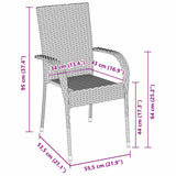 Garden Dining Set 5 pcs Brown Powder-Coated Steel