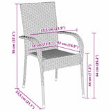 Garden Dining Set 3 pcs Black Powder-Coated Steel - Extra Image