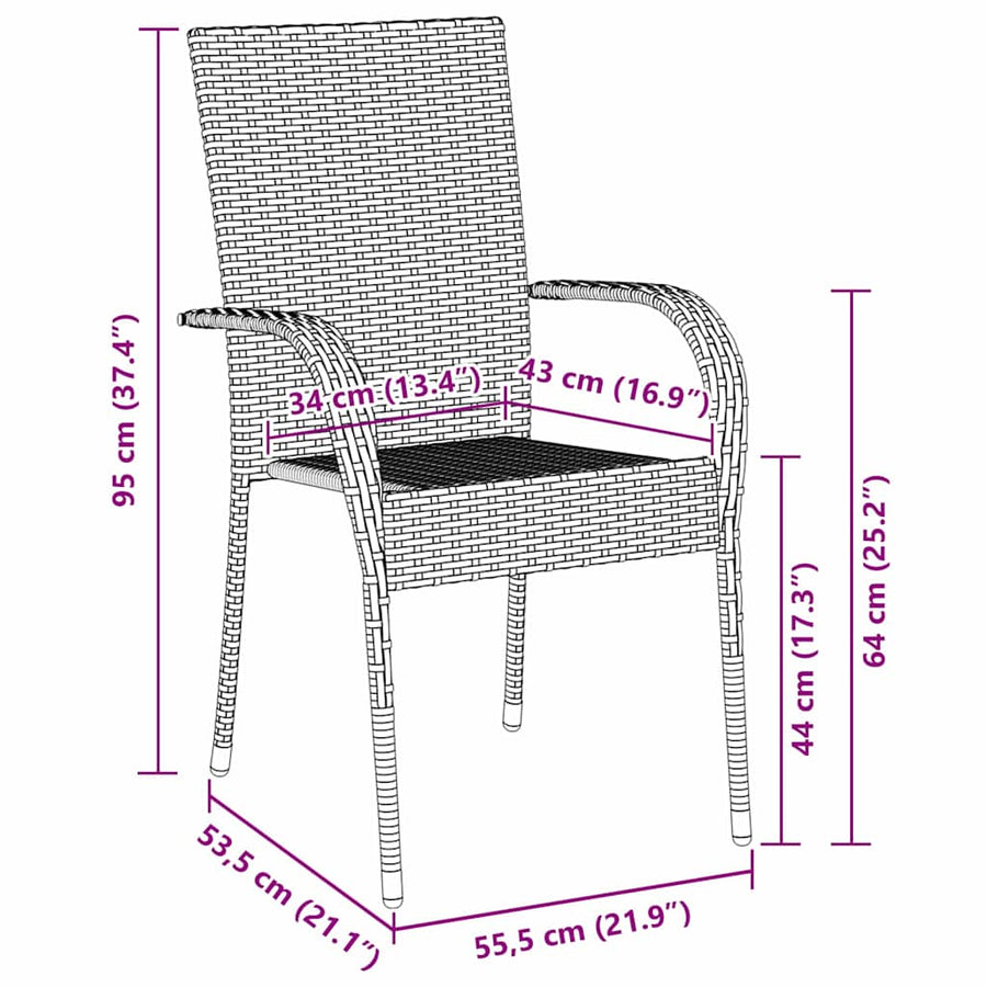 Garden Dining Set 5 pcs Black Powder-Coated Steel