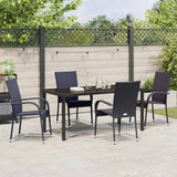 Garden Dining Set 5 pcs Black Powder-Coated Steel - Top-Down View