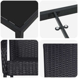Garden Dining Set 7 pcs Black Powder-Coated Steel - Extra Image