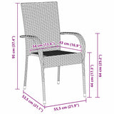 Garden Dining Set 7 pcs Black Powder-Coated Steel - Extra Image