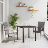 Garden Dining Set 3 pcs Grey Powder-Coated Steel