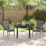 Garden Dining Set 3 pcs Grey Powder-Coated Steel