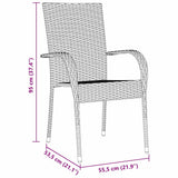 Garden Dining Set 3 pcs Grey Powder-Coated Steel - Extra Image