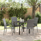 Garden Dining Set 5 pcs Grey Powder-Coated Steel