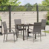 Garden Dining Set 5 pcs Grey Powder-Coated Steel