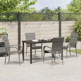 Garden Dining Set 5 pcs Grey Powder-Coated Steel - Top-Down View