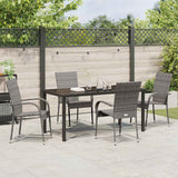 Garden Dining Set 5 pcs Grey Powder-Coated Steel - Top-Down View