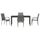Garden Dining Set 5 pcs Grey Powder-Coated Steel