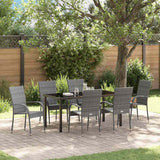 Garden Dining Set 7 pcs Grey Powder-Coated Steel