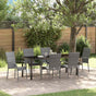 Garden Dining Set 7 pcs Grey Powder-Coated Steel
