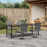 Garden Dining Set 5 pcs Grey Powder-Coated Steel - Top-Down View
