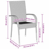 Garden Dining Set 5 pcs Grey Powder-Coated Steel - Extra Image