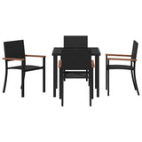 Garden Dining Set 5 pcs Black Powder-Coated Steel - Top-Down View