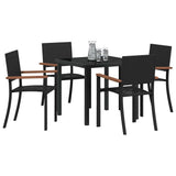 Garden Dining Set 5 pcs Black Powder-Coated Steel - Side View
