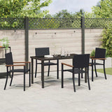 Garden Dining Set 5 pcs Black Powder-Coated Steel - Top-Down View