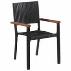 Garden Dining Set 5 pcs Black Powder-Coated Steel