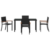 Garden Dining Set 5 pcs Black Powder-Coated Steel - Close-Up Angle