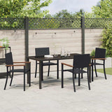 Garden Dining Set 5 pcs Black Powder-Coated Steel - Top-Down View