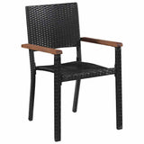 Garden Dining Set 5 pcs Black Powder-Coated Steel - Rear View