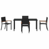 Garden Dining Set 5 pcs Black Powder-Coated Steel - Close-Up Angle