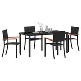 Garden Dining Set 5 pcs Black Powder-Coated Steel - Side View