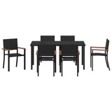 Garden Dining Set 7 pcs Black Powder-Coated Steel - Close-Up Angle