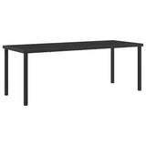 Garden Dining Set with Cushion 9 pcs Black Powder-Coated Steel