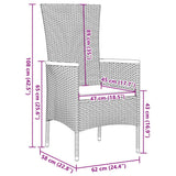 Garden Dining Set with Cushion 9 pcs Black Powder-Coated Steel - Extra Image