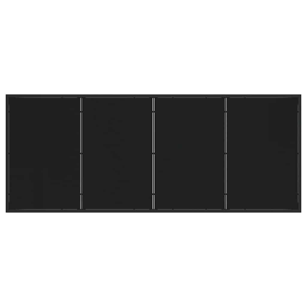 Garden Dining Set with Cushion 9 pcs Black Powder-Coated Steel