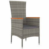 Garden Dining Set with Cushion 5 pcs Grey Powder-Coated Steel