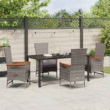 Garden Dining Set with Cushion 5 pcs Grey Powder-Coated Steel - Top-Down View