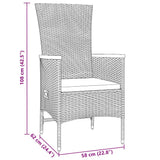 Garden Dining Set with Cushion 7 pcs Grey Powder-Coated Steel - Extra Image