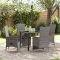 Garden Dining Set 5 pcs Grey Poly Rattan