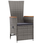 Garden Dining Set 5 pcs Grey Poly Rattan
