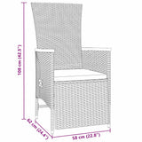 Garden Dining Set with Cushion 5 pcs Grey Poly Rattan