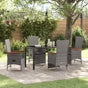 Garden Dining Set 5 pcs Grey Poly Rattan