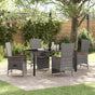 Garden Dining Set 5 pcs Grey Poly Rattan