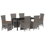 Garden Dining Set 7 pcs Grey Poly Rattan