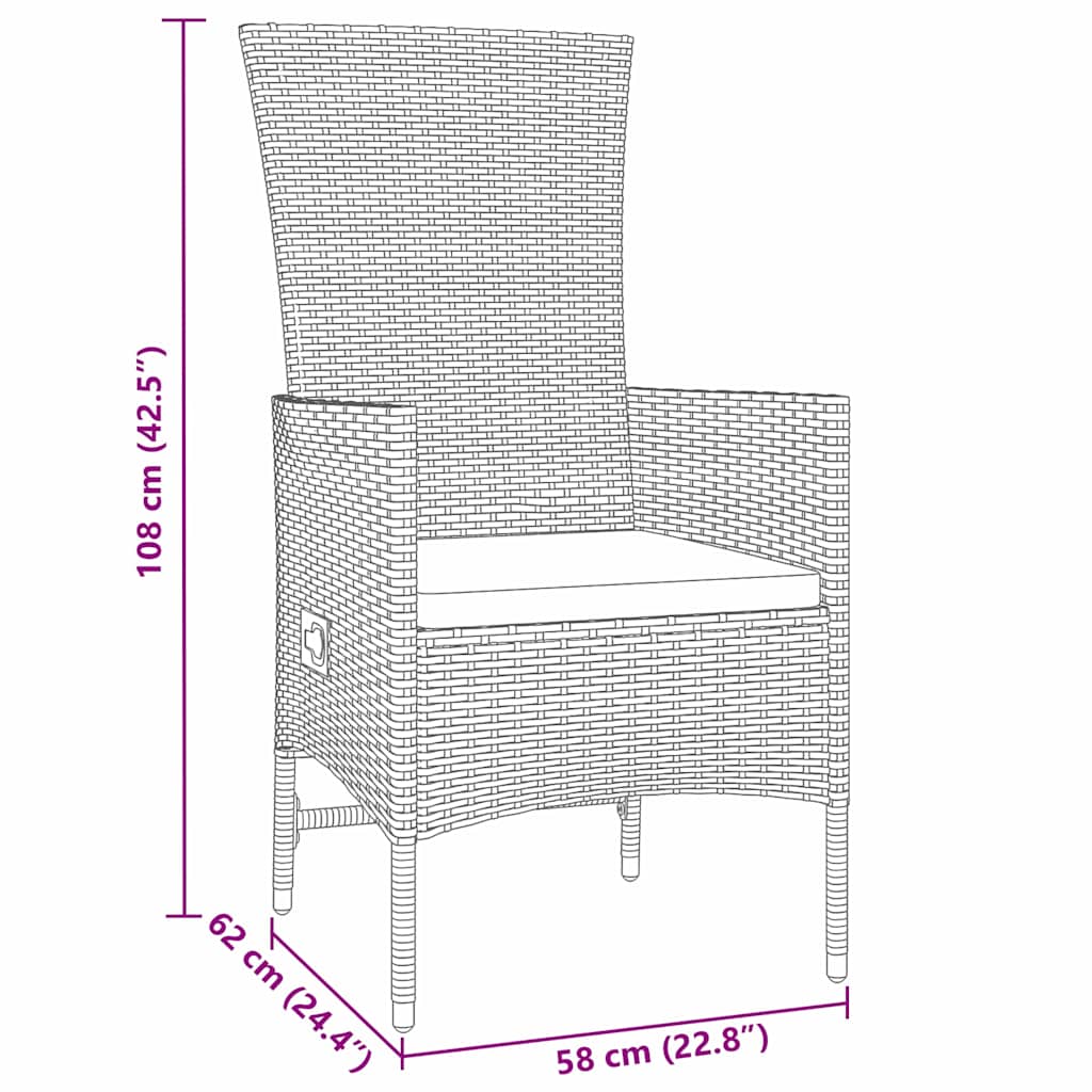 Garden Dining Set with Cushion 9 pcs Beige Poly Rattan