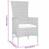 Garden Dining Set with Cushion 9 pcs Beige Poly Rattan