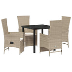 Garden Dining Set 5 pcs Beige Poly Rattan