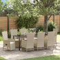 Garden Dining Set 9 pcs Beige Poly Rattan