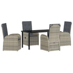 Garden Dining Set 5 pcs Grey Poly Rattan