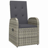 Garden Dining Set with Cushion 9 pcs Grey Poly Rattan - Rear View