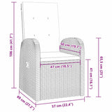 Garden Dining Set with Cushion 9 pcs Grey Poly Rattan - Extra Image