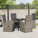 Garden Dining Set 5 pcs Grey Poly Rattan