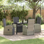 Garden Dining Set 5 pcs Grey Poly Rattan