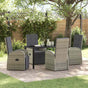 Garden Dining Set 5 pcs Grey Poly Rattan